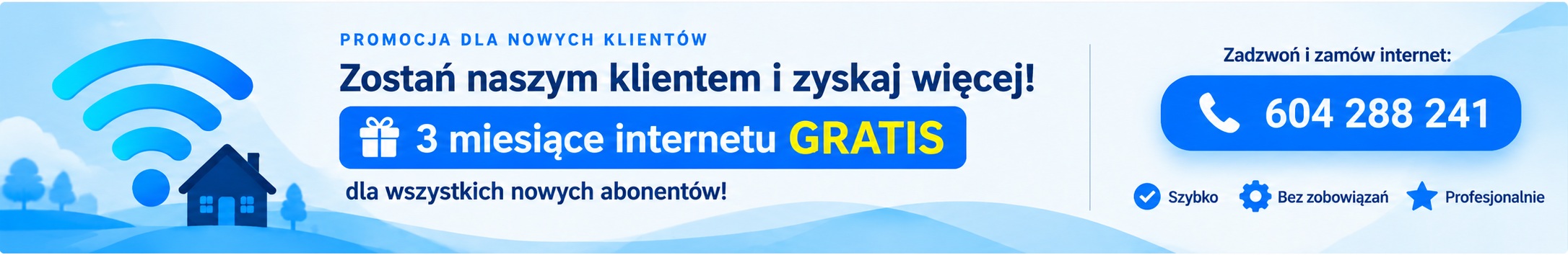 Promocja dla nowych klientów – 3 miesiące internetu GRATIS